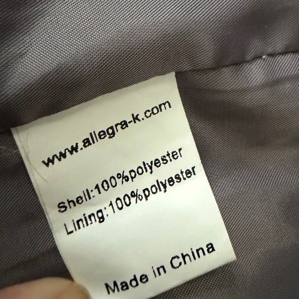 Allegra K Wrap Coat Women XS Gray Belted Overcoat Trench Minimalist Quiet Luxury - Picture 7 of 11